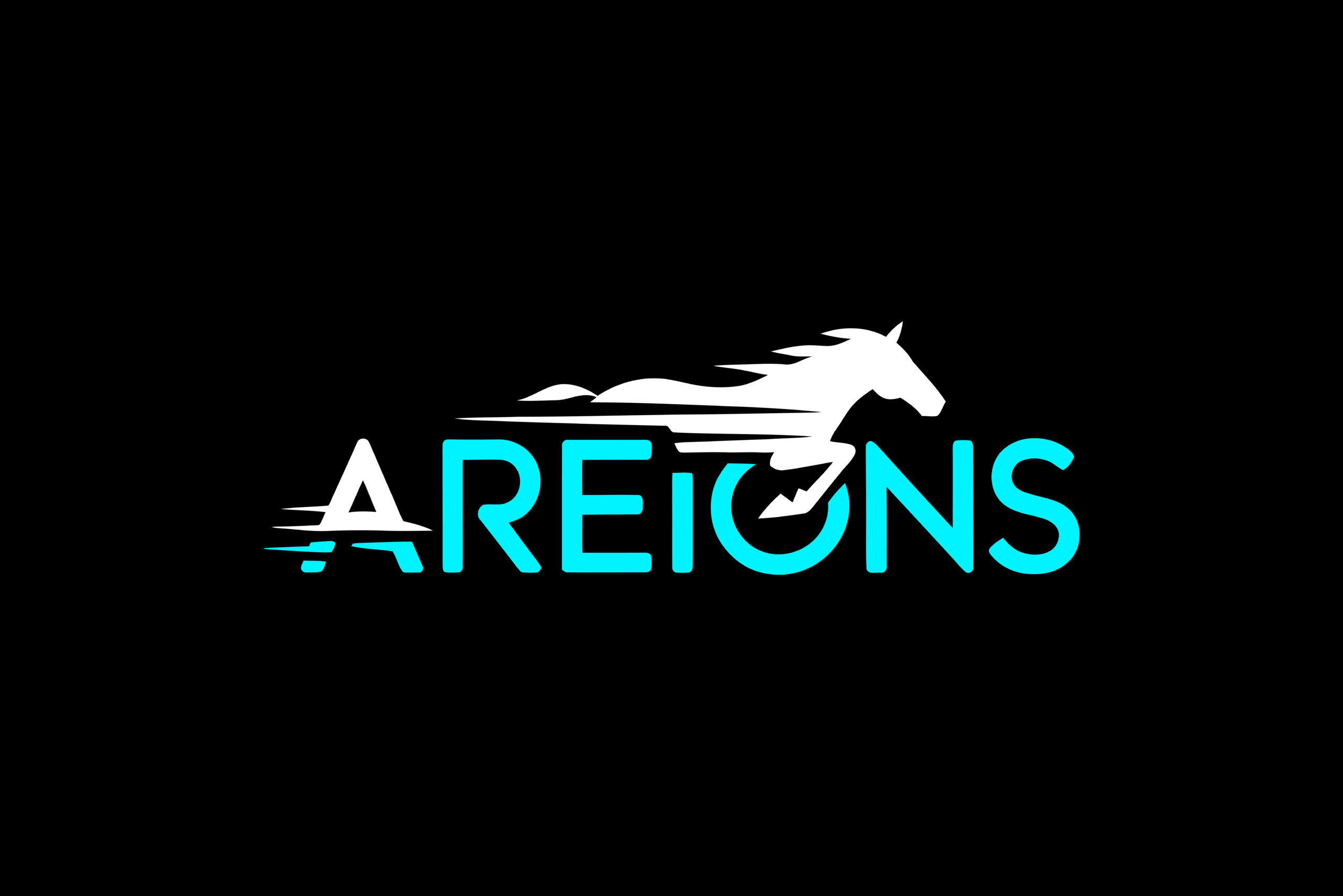 The text "Areions" with a horse slightly above the text of the logo.